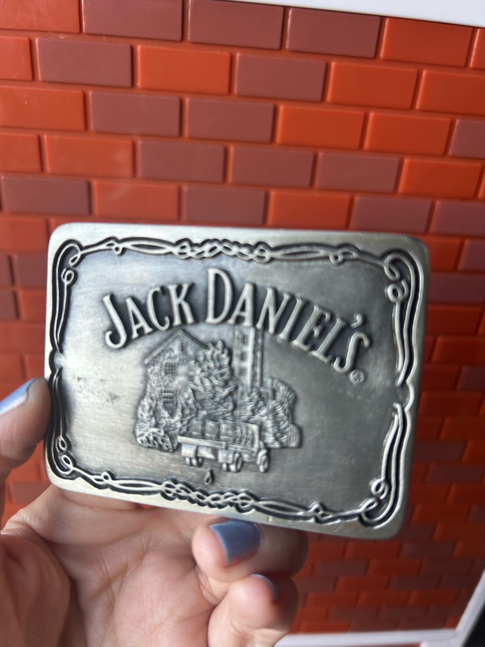 Jack Daniel's Silver Metal Belt Buckle - Silver